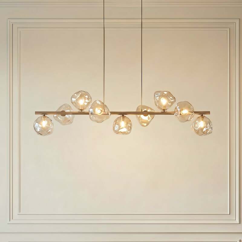 TK-Lighting Hängeleuchte Lava LED Pendelleuchte 9-flammig dimmbar beige 116x33cm - 5906135111107