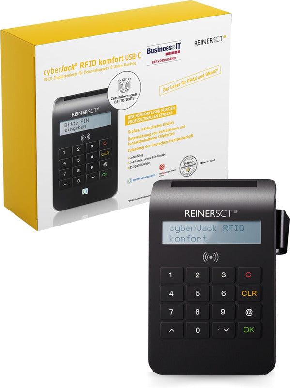REINER SCT Chipkartenleser cyberJack RFID komfort USB-C sicherer Kartenleser - 4011170085557