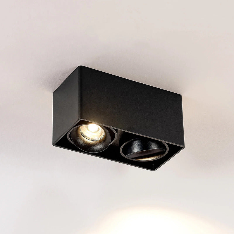Arcchio Downlight Kubika 19cm LED dimmbar schwarz 2-flg Aluminium Deckenlampe - 4251096579321