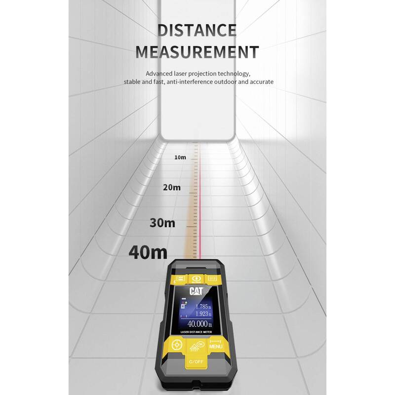 CAT MOS0041C 4 in 1 Laser-Entfernungsmesser mit Kreuzlinienlaser 40m - 4710025145117