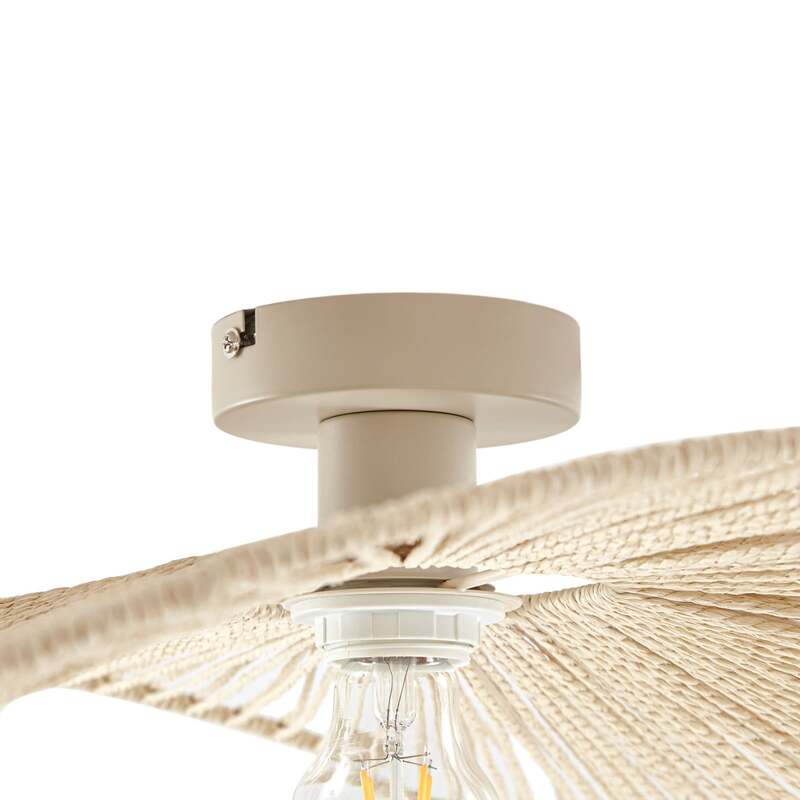 Lindby Deckenleuchte Valdorin LED Lampe dimmbar beige 75x50cm Papier Leuchte - 4255830914096