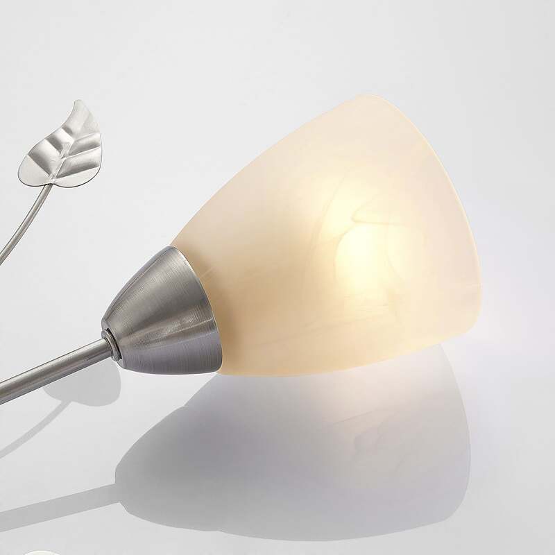 Lindby Deckenlampe Yannie LED Leuchte 6-flg dimmbar nickel weiß 106x58,5cm - 4251096565355