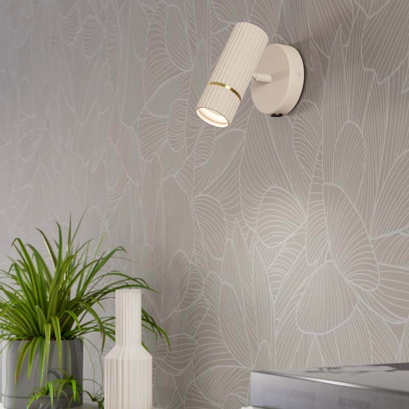 Eglo Wandstrahler Caminia LED Wandleuchte Strahler Lampe beige messing 16cm - 9008606312504