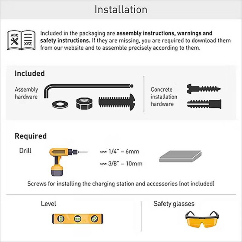 Barkan EV-Ladeständer Außen-Universal 350cm EV-Ladestation schwarz 150kg - 7290019569701
