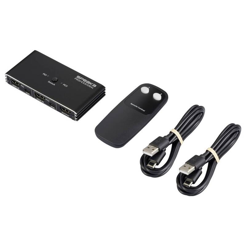 SpeaKa Professional HDMI KVM Umschalter Switch Rechner PC Konsole Schwarz USB - 4064161481395