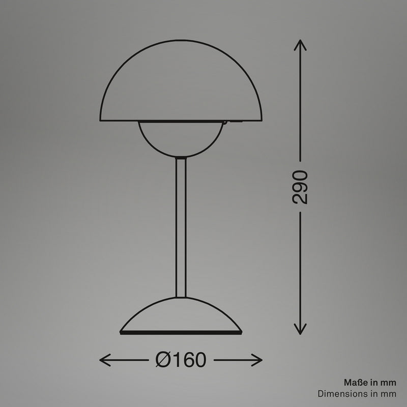 Briloner Tischleuchte Kugle LED dimmbar Gartenlampe Akku Metall weiß IP44 29cm - 4002707483397