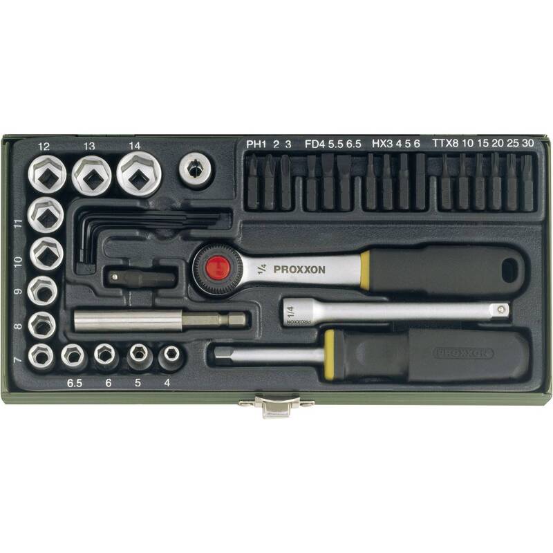 Proxxon Industrial Steckschlüssel-Bit-Einsatz-Set metrisch 1/4" 39-teilig 23070 - 4006274230705
