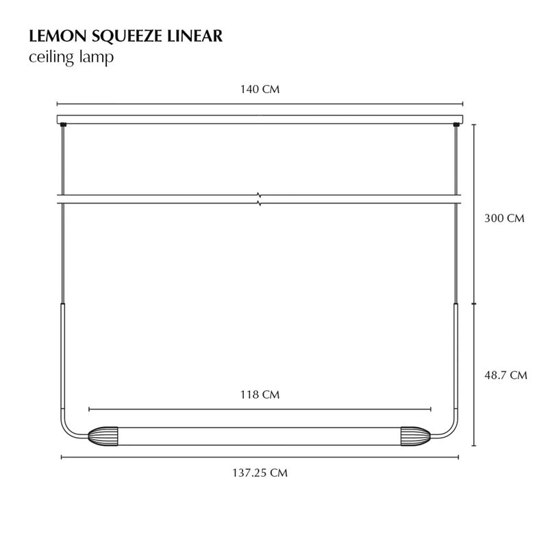 Umage Hängeleuchte LEMON SQUEEZE LINEAR LED Pendelleuchte dimmbar stahl 138cm - 5710302026190