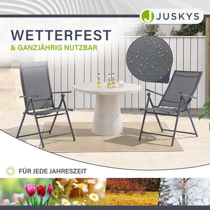 Gartenstuhl Calena Klappstuhl mit 7-fach verstellbarer Lehne 2er Set anthrazit - 4262437184647