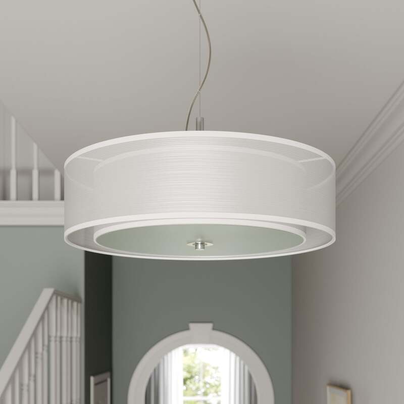 Lindby Pendelleuchte Hängeleuchte Pikka LED Lampe dimmbar weiß chrom Ø 50cm - 6291106558548