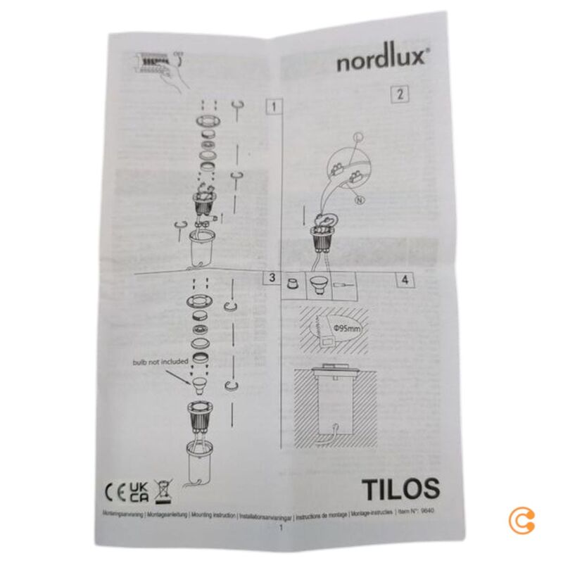 Nordlux Wegeleuchte Gartenleuchte Tilos 1-Kit LED Edelstahl IP67 145mm Höhe - 5704924005978