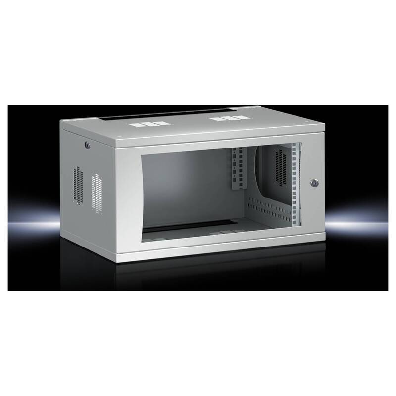 Rittal 19 Zoll Netzwerkschrank Wandgehäuse grau 6 HE IP20 600x600mm - 4028177551435