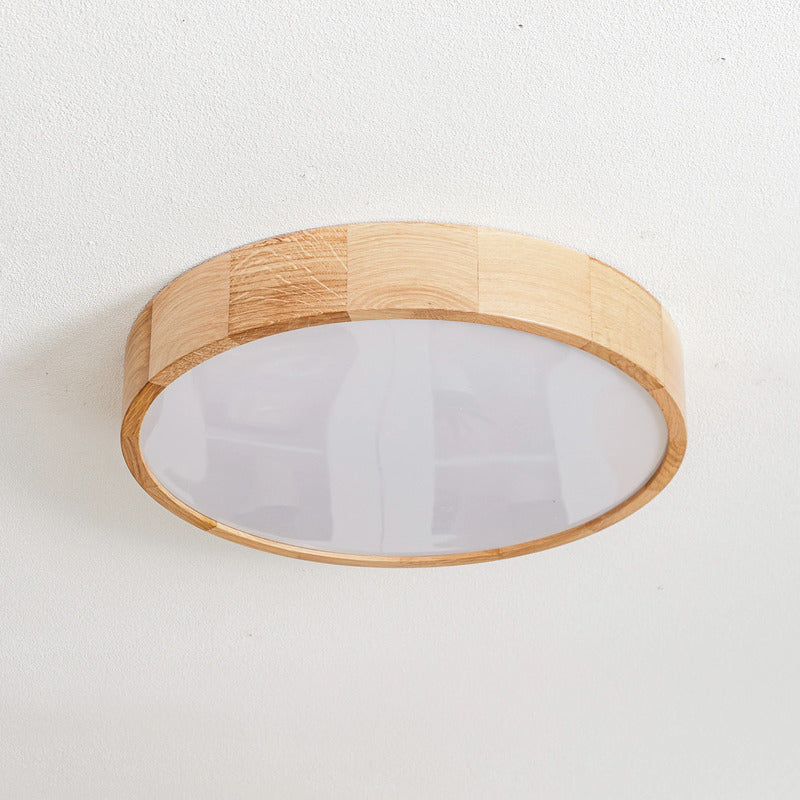 Temar Lighting Deckenleuchte Lampe Cleo Sensor Eiche Holz Glas rund IP20 48cm - 5907627811987