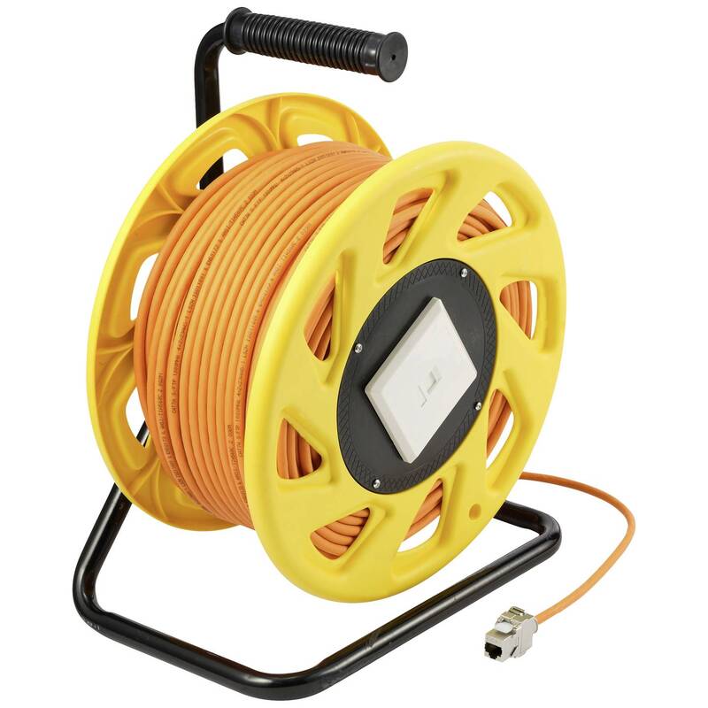 Renkforce Netzwerk Kabeltrommel RJ45 CAT 7a S/FTP 50m orange rund flexibel - 4064161019093