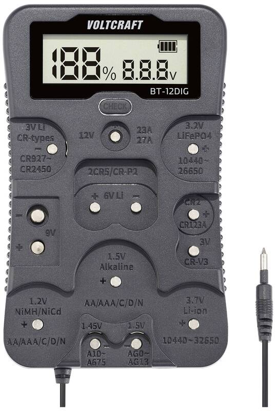 VOLTCRAFT Batterietester BT-12DIG Messbereich Tester Messgerät Gerät Batterie - 4064161259307