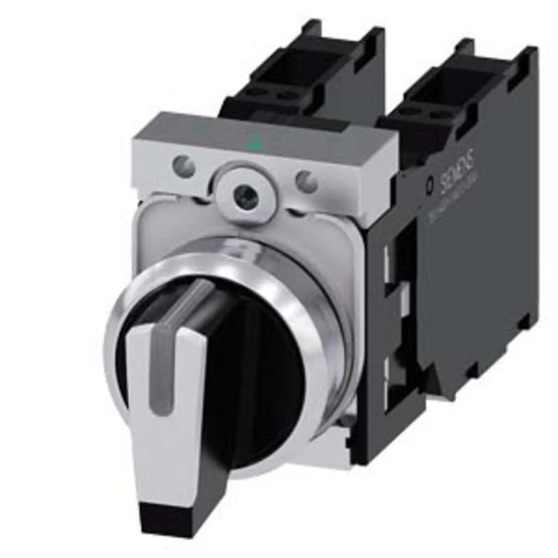 Siemens Knebelschalter Schalter Metall 3 Positionen IP67/IP69K 22mm weiß 1 Stück - 4011209956544