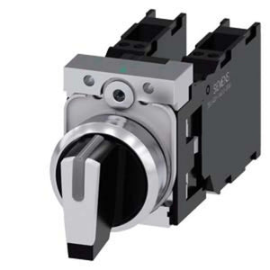 B-Ware Siemens Knebelschalter Schalter Metall 3 Positionen IP67/IP69K 22mm weiß 1 Stück