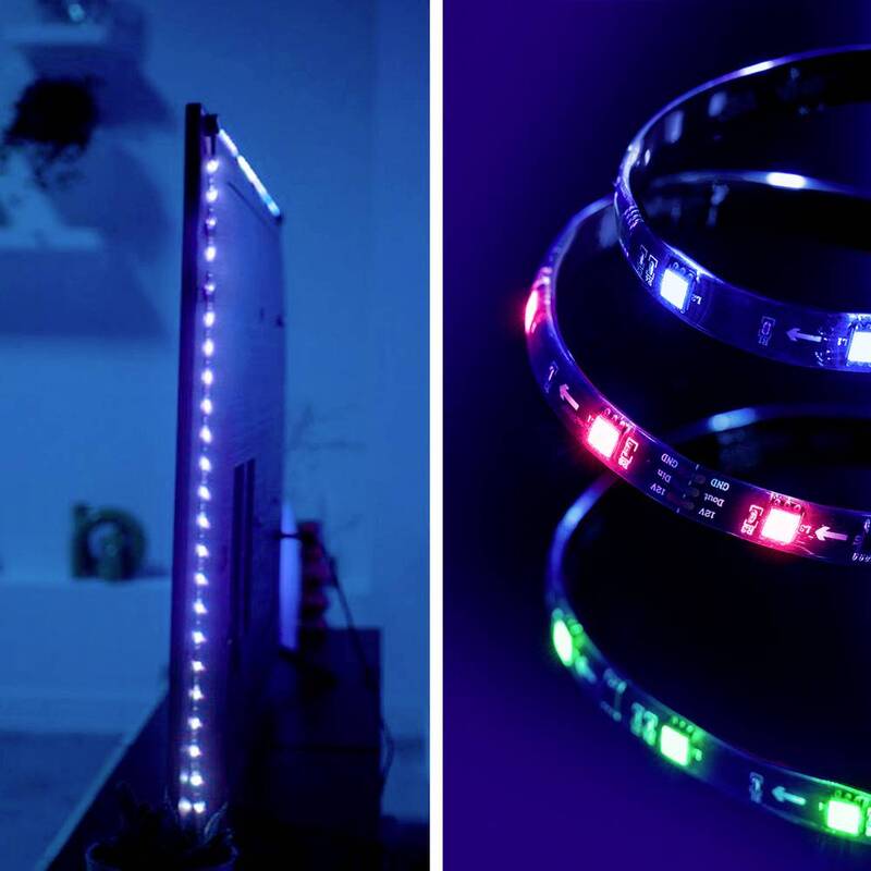WiZ LED Streifen Set Lichtband Sync Box Starter Kit Schwarz 260 cm EU RGB CCT789 - 8720169078604