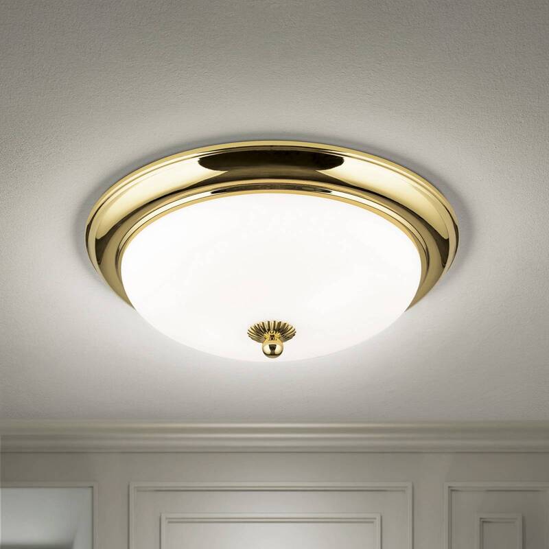Orion Deckenleuchte Lampe Jugendstil Deckenlampe 35 cm gold Milchglas 2x E27536 - 9003090279401