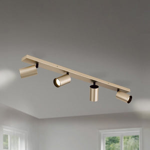 B-Ware Orion Strahler Sean Deckenlampe Deckenlicht 4 Flg. Goldfarben Metall Schwenkbar
