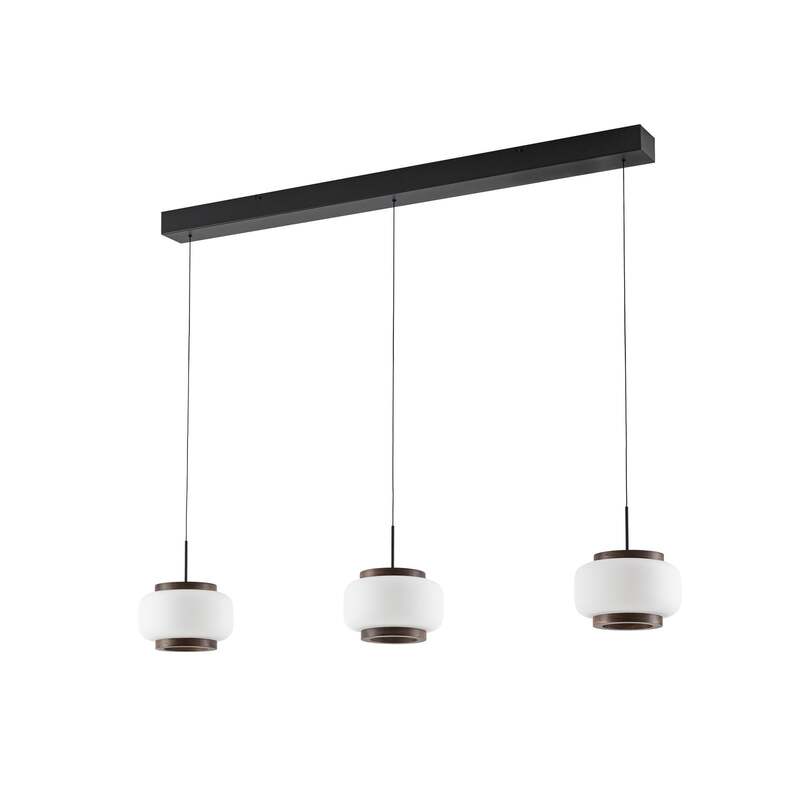 Quitani Hängelampe Hängeleuchte Shiro LED Pendelleuchte dimmbar weiß walnuss - 4255830910838