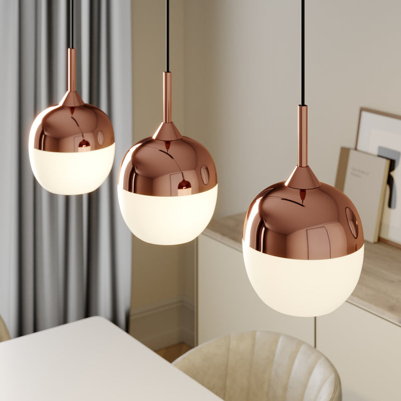 Lindby Pendellampe Rangina LED Hängelampe 3-flammig dimmbar kupfer 100cm - 4251096565423