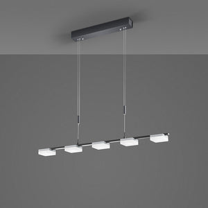B-Ware Bopp Plus Quad LED-Hängelampe fünfflammig schwarz/alu Hängeleuchte Lampe Leuchte