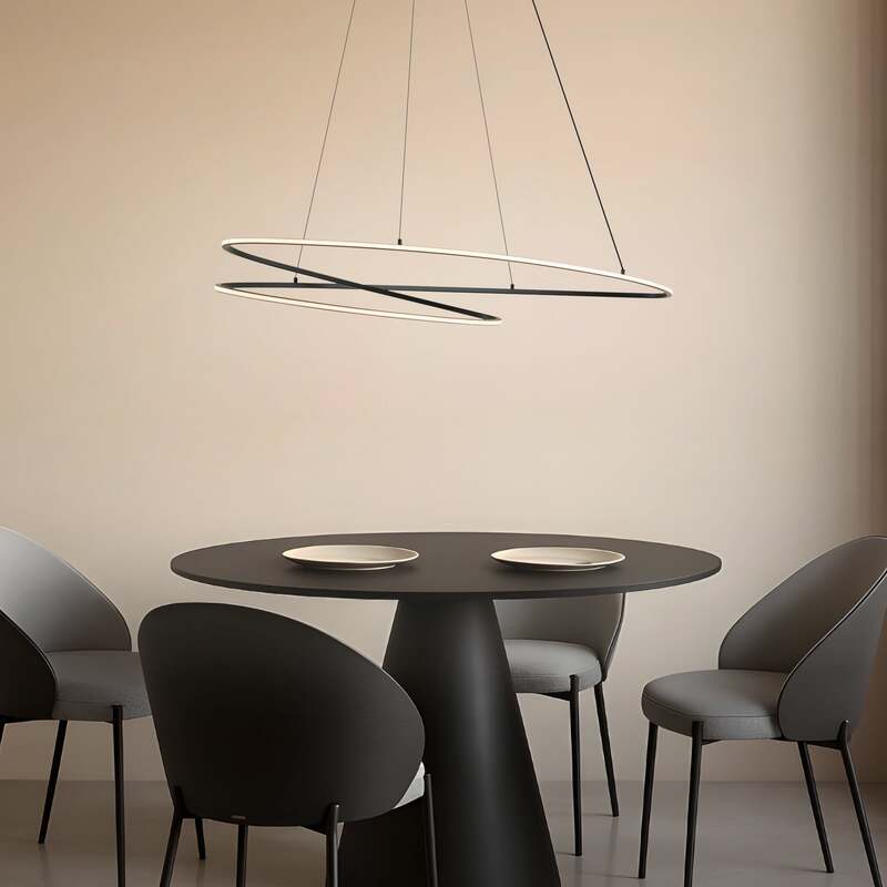 Lucande LED Hängeleuchte Pendelleuchte Beleuchtung schwarz dimmbar 100cm - 4255830903779