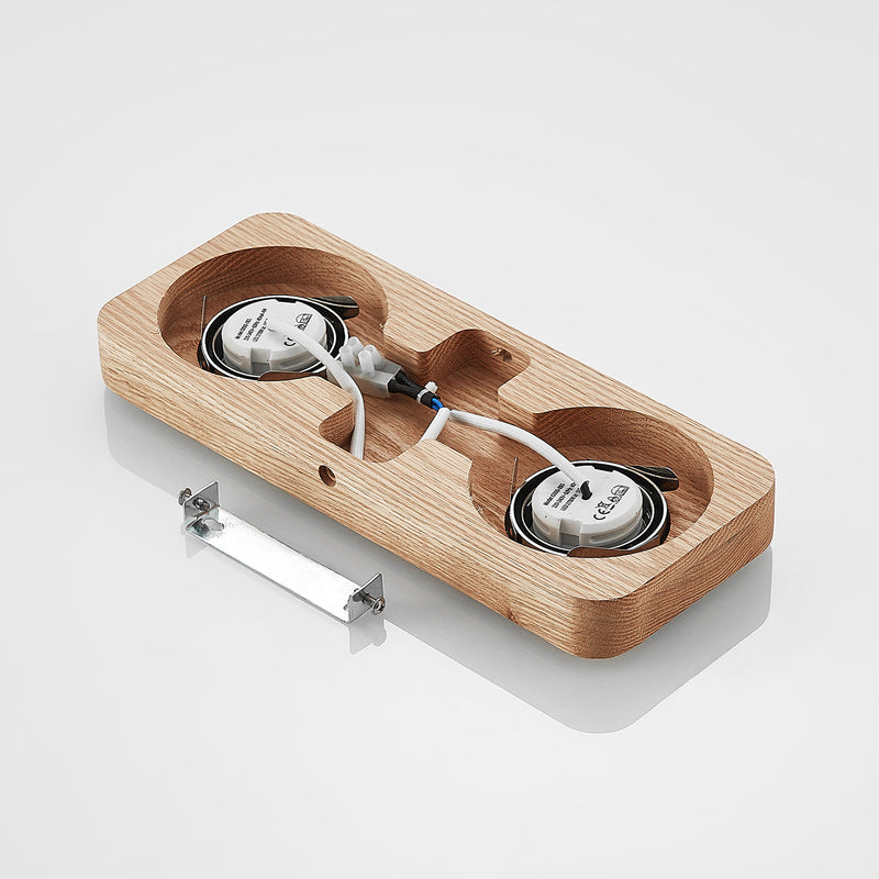 Lindby LED Ceiling Light Mikari, 30 Cm, Wood, Swivelling - 4251911707946