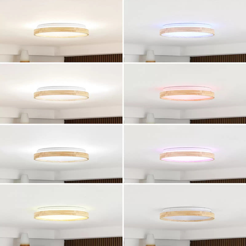 Lindby Smart LED-Deckenleuchte Mirren 49,5cm dimmbar CCT Tuya WLAN Holz - 4251911766868