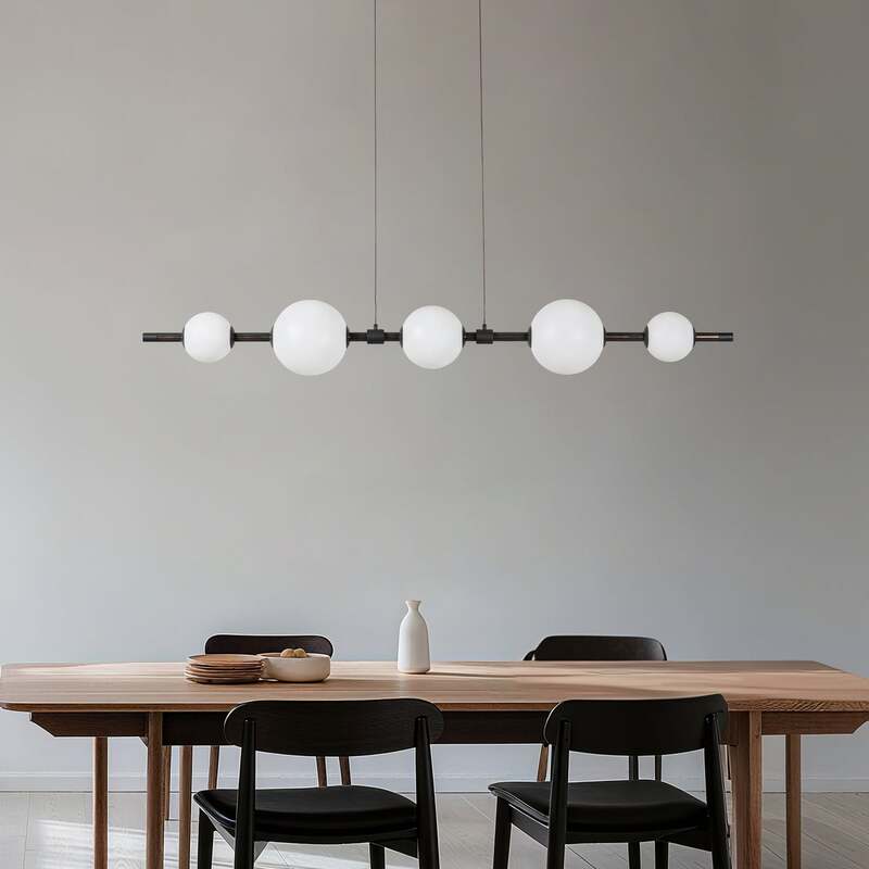 Lucande Pendelleuchte LED-Hängeleuchte Tanira schwarz weiß 140cm, step-dim - 4255830906411