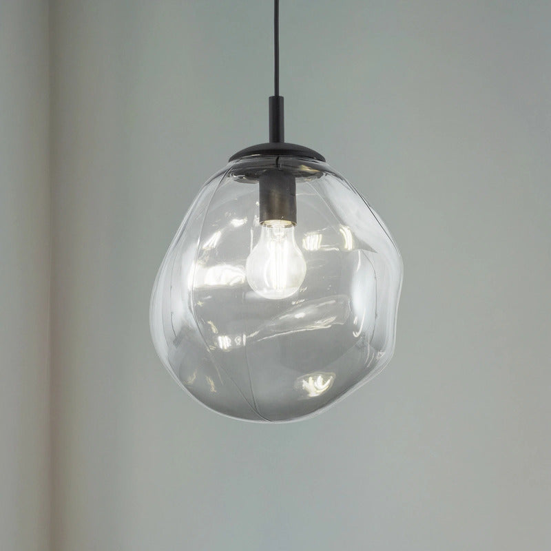 Hängelampe Pendelleuchte Rauchglas Glas graphit transparent schwarz E27 Stahl - 10026750