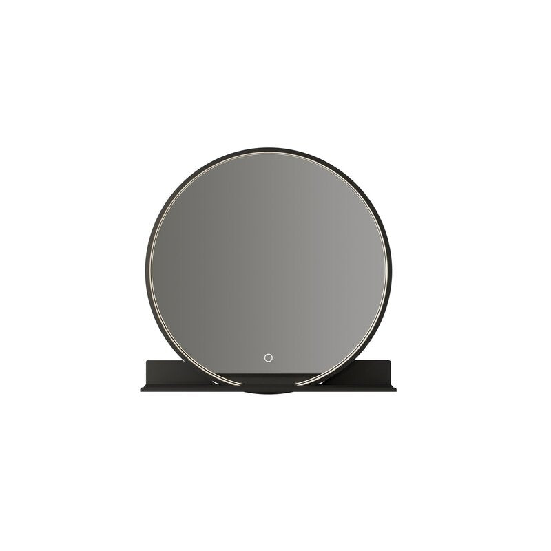 Lucande Spiegel Badspiegel LED Ablage Aluminium Glas schwarz CCT Beleuchtung 737 - 4251911777895
