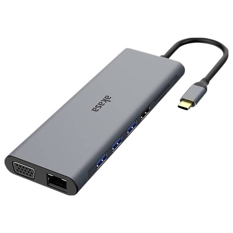 Akasa Dockingstation Hub USB-C USB Typ C Kartenleser Aluminium 14-In-1 Dock - 4710679550831
