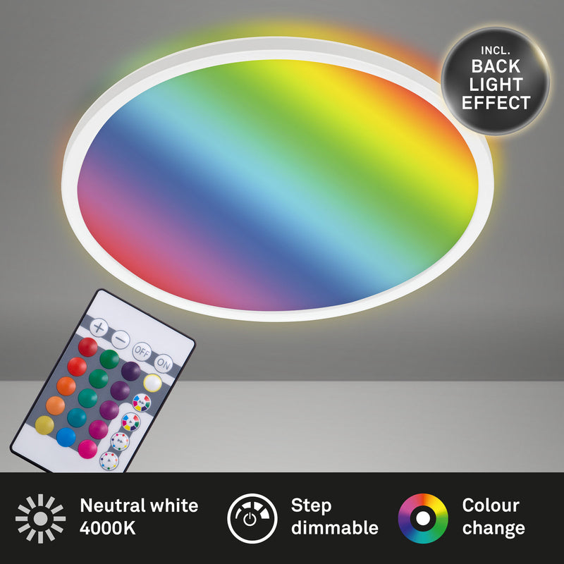 Briloner LED Deckenlampe RGBW Leuchte Slim Ø42cm dimmbar weiß Kunststoff 2700lm - 4002707385172