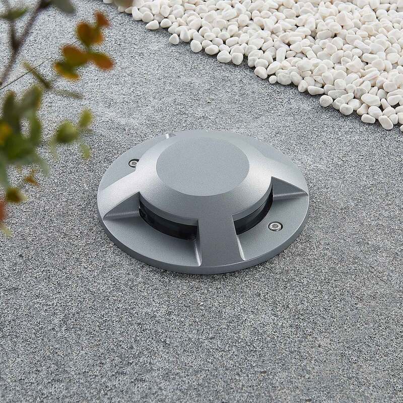 Lucande LED-Bodenstrahler Jeffrey Gartenleuchte silber 4 Lichtaustritte IP67 - 4251096569599