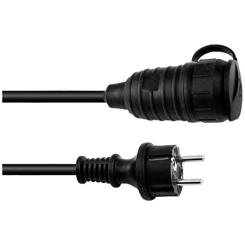 Eurolite Strom Verlängerungskabel 16A Schwarz 5m IP44 H07RN-F 3G 1,5mm² Kabel - 4026397532944