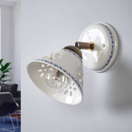 Ceramiche Wandleuchte Wandleuchte Lampe Leuchte NONNA weiß Keramik E14 40 Watt - 2013025