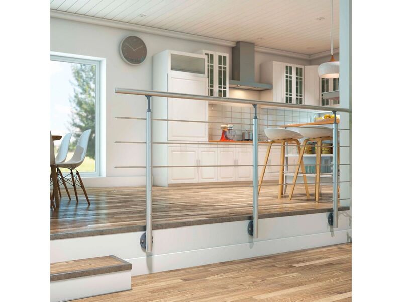 Dolle Geländer-Set Aluminium 150cm witterungsbeständig Handlauf Edelstahl grau - 5708580947603