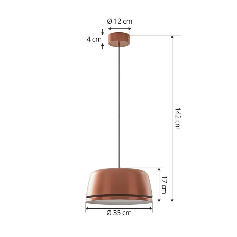 Lucande Hängelampe Hängeleuchte Faelinor LED Pendelleuchte Lampe kupfer Ø 35 cm - 4251911768015