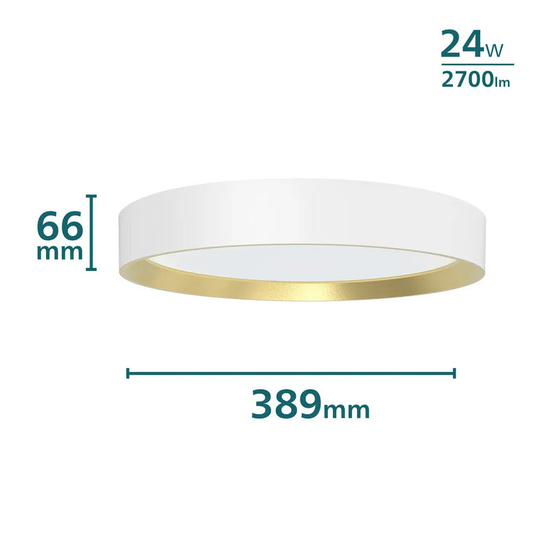 Philips Deckenleuchte Hanno LED Lampe dimmbar warmweiß 24W Metall gold 38,4 cm - 8720169301375