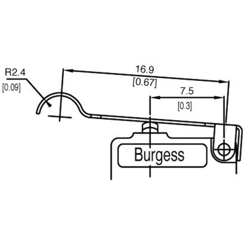Burgess Mikroschalter F4T7YCUL tastend 250V 5A IP40 1x Ein Handbetätigung 1 St. - 2050000382444