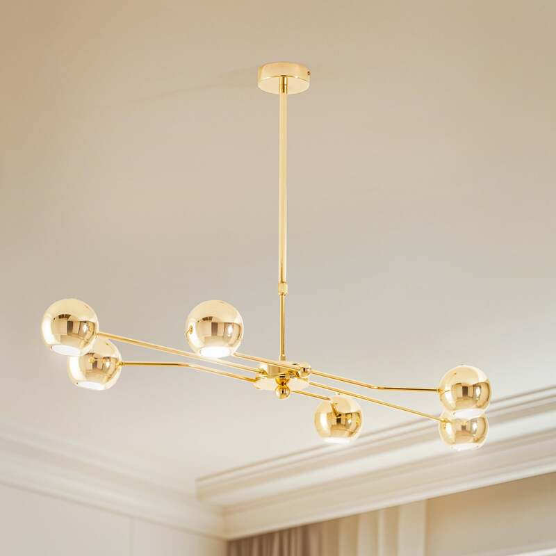 Jupiter Hängeleuchte Tiana Pendelleuchte gold Stahl  dimmbar LED 6flg SIEHE TEXT - 5905962019785