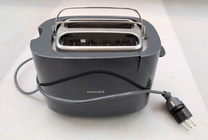 Philips HD2581/10 Toaster Doppelschlitztoaster Doppel mit Brötchenaufsatz Grau - 8720389007019