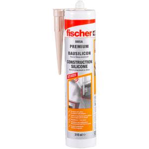 12x B-Ware fischer Dichtstoff Silikon Bausilicon Construction Pro SI beige 310 ml 12 STÜCK