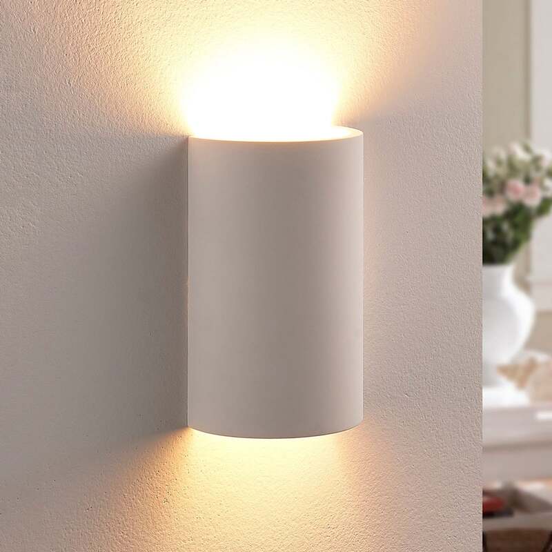 Lindby Colja Gipswandleuchte Wandleuchte Wandlampe Wandlicht Lampe weiß halbr219 - 4251096533637