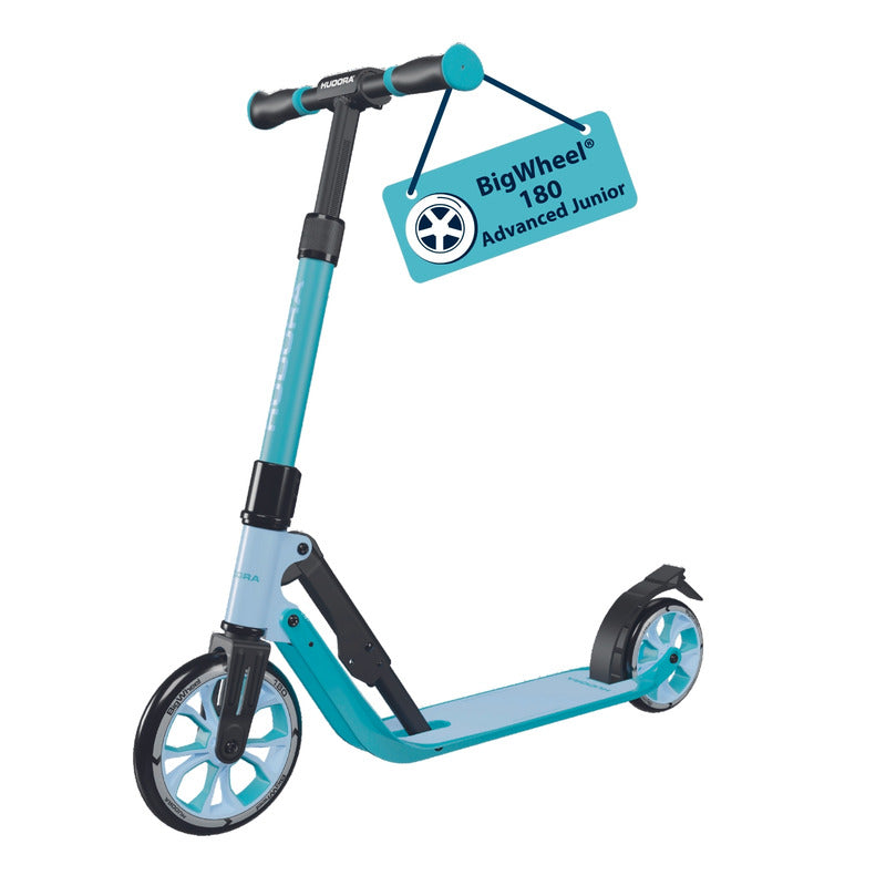 HUDORA BigWheel 180 Advanced Junior Scooter für Kinder ab 3 Jahren, hellblau - 4005998142219
