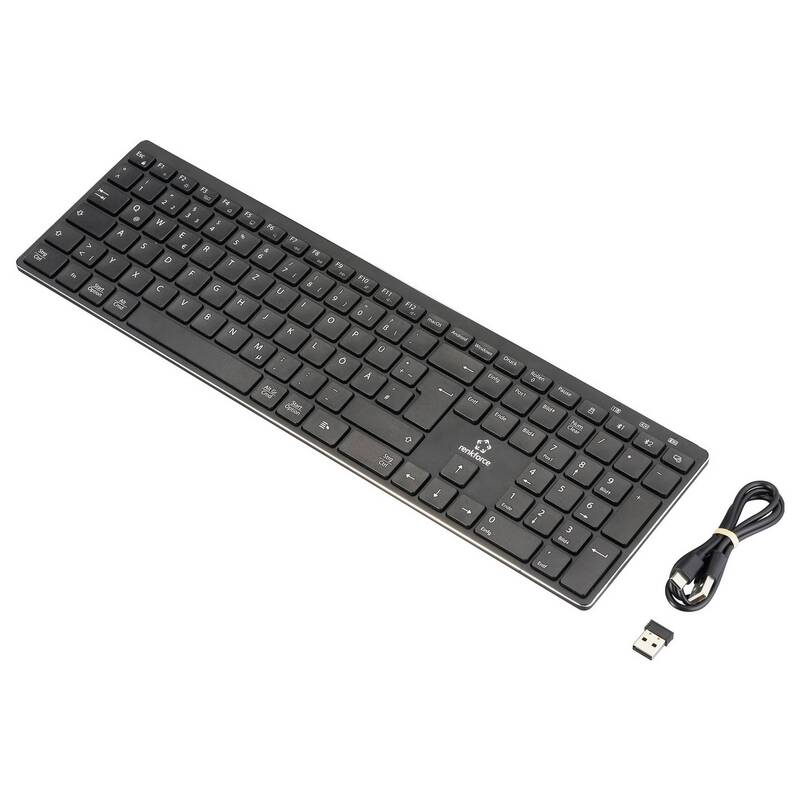 Renkforce RF-ARKB-400 Tastatur Keyboard Multi-Geräte wiederaufladbar kabellos - 4064161397092