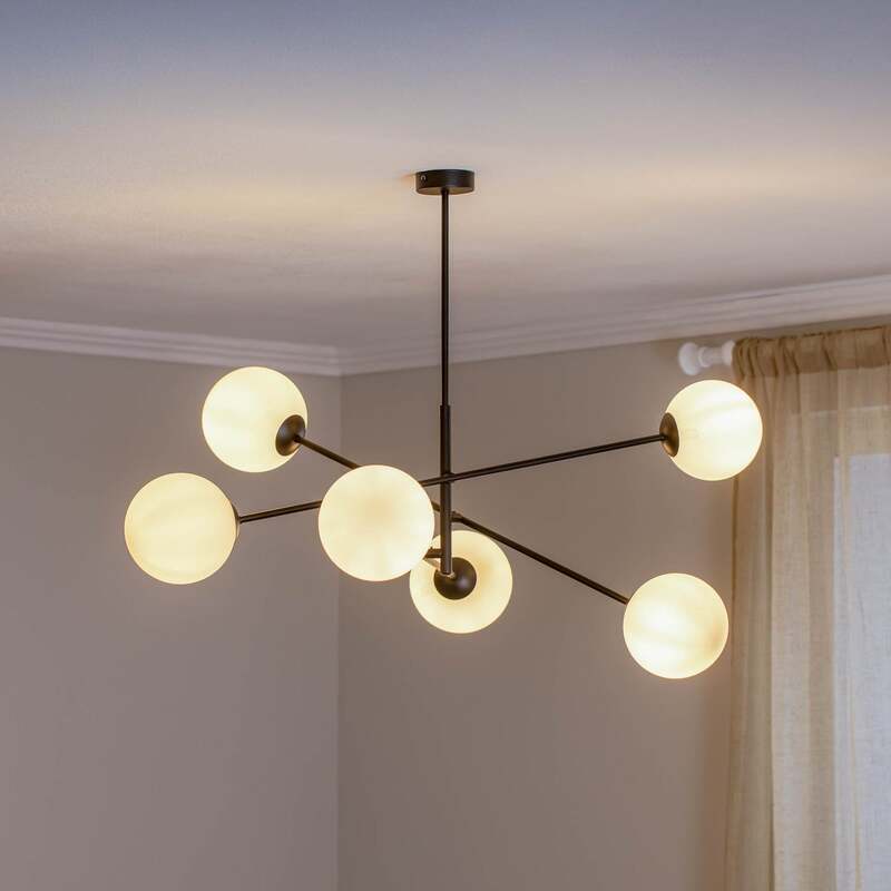 Deckenleuchte Linear schwarz/opal sechsflammig Deckenlampe Lampe SIEHE TEXT/FOTO - 5901738923591