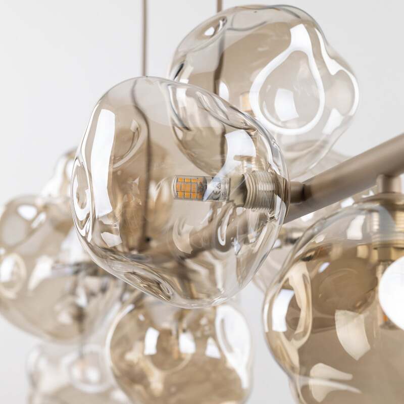 TK-Lighting Hängeleuchte Lava LED Pendelleuchte 9-flammig dimmbar beige 116x33cm - 5906135111107